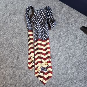 Patriotic Stars Stripes Silk Tie Red White Blue Mens Necktie USA